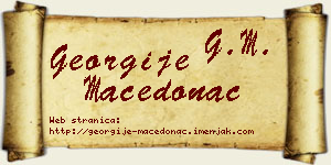 Georgije Macedonac vizit kartica
